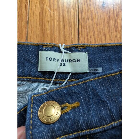Tory Burch High Rise Straights Jeans Dark Wash Size 32 Excellent Condition - Picture 5 of 9